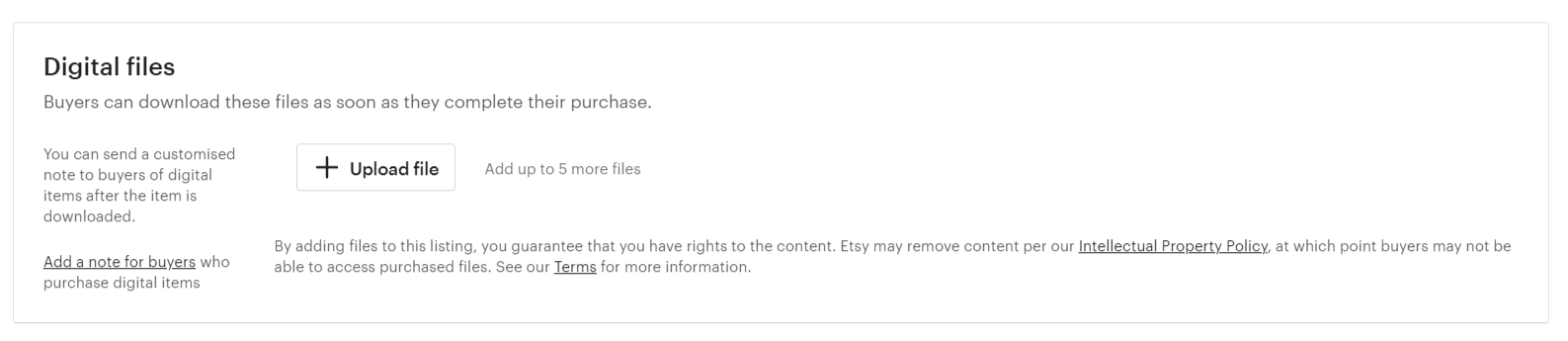 Adding a printable file to an Etsy listing